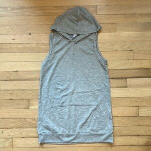 Good Luck Girl Size M Heather Gray tank dress/beach cover up with hood